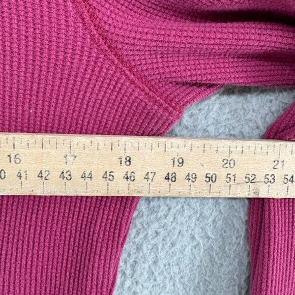 Sundance Thermal Long Sleeve Top Magenta Velvet Cuff Detail Boho Size M - Picture 6 of 10